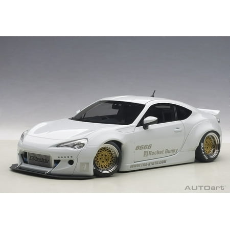 Rocket Bunny Toyota 86 Metallic White with Gold Wheels 1/18 Model Car by