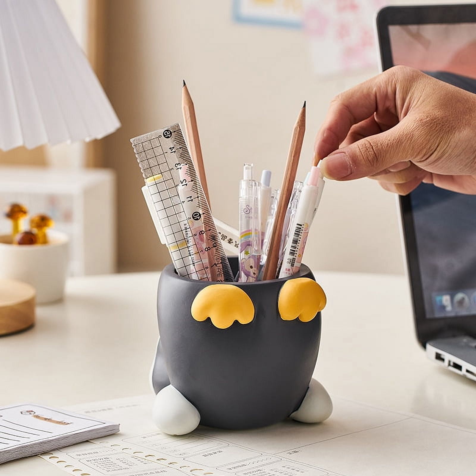 Penguin Pen Holder Pen Holder for Desk Home Office Accessories Organizer Succulent Cactus Planter Pot