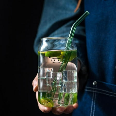 

Clearance!Good-Looking Creative Coke Cup Transparent Drink Cup Milk Tea Cup Lemon Soda Juice Cup Personalized Glass Cup C