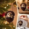 thumbnail image 5 of Forest Animal Acorn Ornaments 2026, Sleeping Owl in Acorn Shell Ornament 2026 – 3D Resin Hanging Decor for Christmas Tree, Woodland Wildlife Gift, 5 of 7