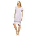 thumbnail image 2 of Lati Fashion Women Nightgowns Short Sleeve Female Nightgowns & Sleepshirts Purple XXXL, 2 of 4