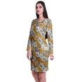 thumbnail image 4 of Moomaya Womens Full Sleeve Printed Midi Length Printed Bodycon Dress, 4 of 7