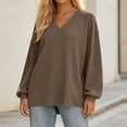 thumbnail image 5 of BUIGTTKLOP Oversized Sweatshirts for Women Casual V Neck Pullover Tops Long Sleeve Fall Fashion Tops, 5 of 8