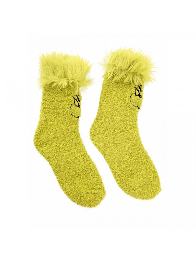 Seuss Grinch Fuzzy Cozy Christmas Socks