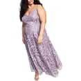 thumbnail image 1 of Speechless Womens Metallic Embroidered Evening Gown Dress, lavender, Plus Size, 18W, 1 of 1