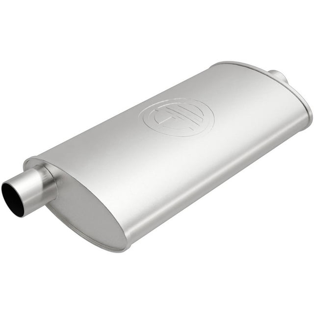 Bosal USA Exhaust Muffler 100-1770 Aluminized Steel Case; Single 2-1/2 Inch Offset Inlet; Single 2-1/4 Inch Center Outlet; 19 Inch Overall Length
