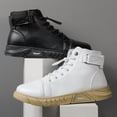thumbnail image 4 of Botas Martin de cuero italiano de caña alta para hombre, botines negros con plataforma, impermeables, antideslizantes y con absorción de impactos., 4 of 5