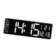 thumbnail image 1 of Reloj de pared digital moderno, pantalla LED de temperatura interior, calendario de fecha/día, temporizador USB para decoraciones, sala de estudio, Luces blancas SM SunniMix Reloj de pared digital, 1 of 8