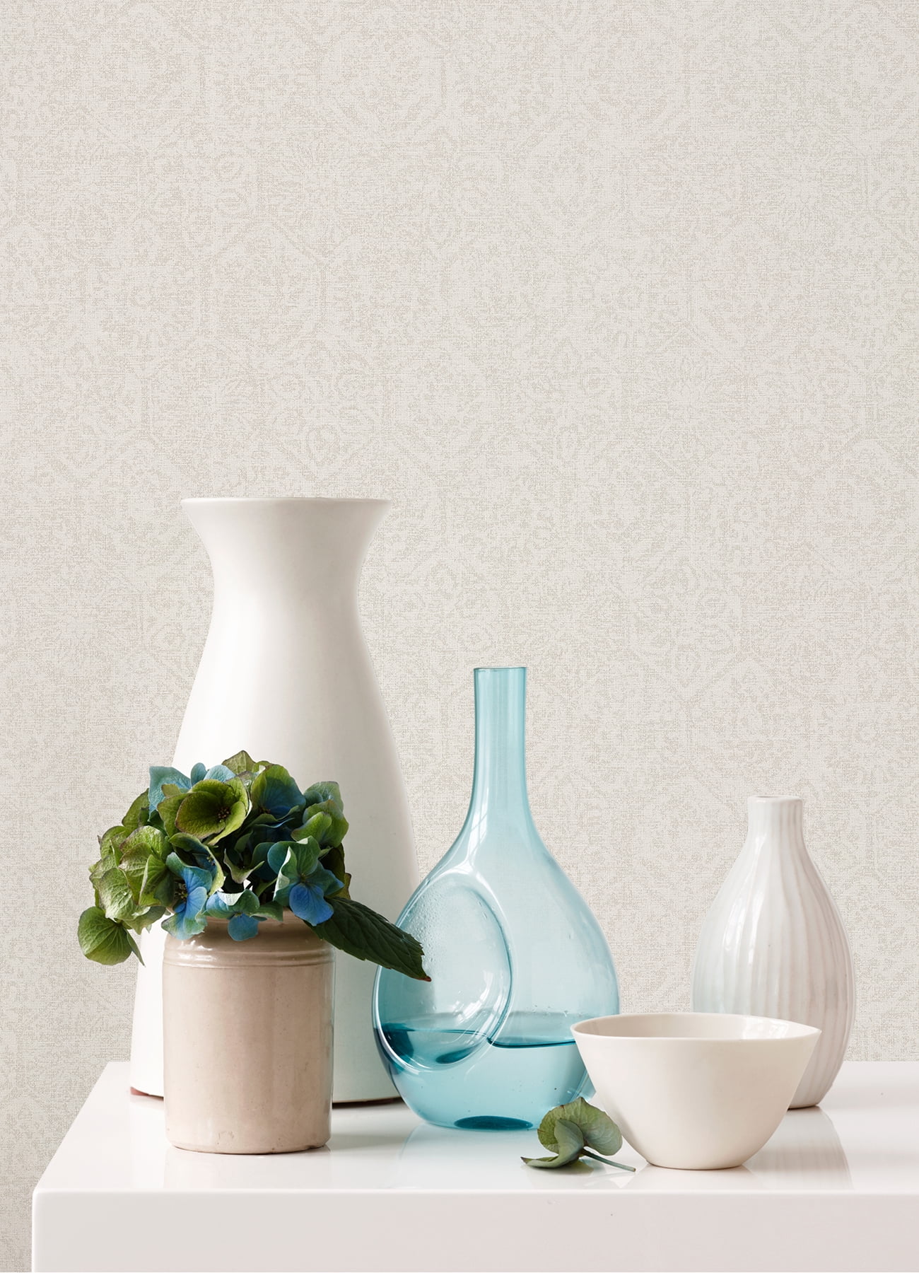 Advantage Edsel Off-White Geometric Wallpaper