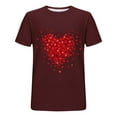 thumbnail image 4 of TFEOQRY Valentine's Day Sport Fitness T-Shirt for Men Heart Printed Short Sleeve Round Neck Shirt Tops Burgundy, 4 of 4