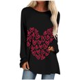 thumbnail image 2 of Qertyioot T-Shirt Graphique de la Saint-Valentin pour Femmes à Manches Longues, Tunique Décontractée à Col Rond, 2 of 5