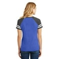 thumbnail image 2 of District Made Ladies Game Neck Tee-3XL (Heathered True Royal/ Heathered Charcoal), 2 of 6