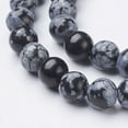 thumbnail image 2 of 1Strand Natural Snowflake Obsidian Beads Strands Round 6mm Hole: 0.8mm about 60pcs/strand 15~16 inch, 2 of 3