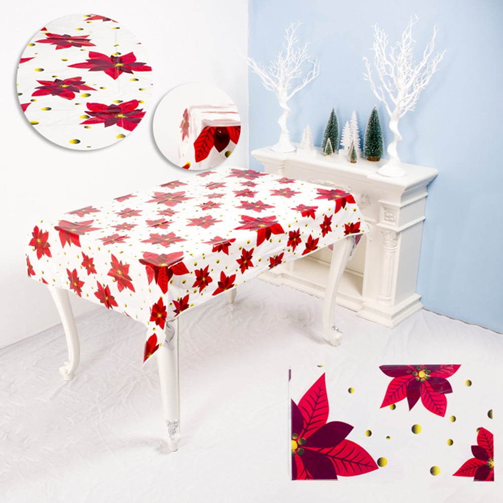 Disposable Christmas Printing Tablecloth 3.6FTx5.9FT Holiday Rectangle