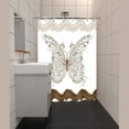 thumbnail image 5 of Bathroom Stall Shower Curtain 36x72, Boho Butterfly Bath Curtain Beige Mahogany Abstract Ocean Wave Shower Curtain Set for Bathrooms, Water Resistant Polyester Fabric Machine Washable, 5 of 5