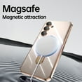 thumbnail image 4 of Magnetic Case for Samsung Galaxy S25, with Tempered Glass Camera Lens Screen Protector Compatible for Magsafe Kickstand Bumper Rugged Shockproof PC Phone Case Cover for Samsung Galaxy S25,Lightpink, 4 of 4