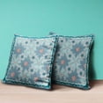 thumbnail image 4 of Amrita Sen Designs  16 x 16 in. Sun Flowers Suede Zippered Pillow with Insert - Blue, Red & Green, 4 of 5