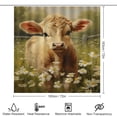 thumbnail image 2 of Farmhouse Highland Cow Funny Cattle And Flower 4 Pcs Shower Curtain Set with Rug Bathroom Sets with Waterproof Fabric And Non-Slip Rugs Toilet Lid Cover Bath Mat Decor with Hooks, 2 of 8