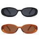 thumbnail image 2 of Gafas de sol VANLINKER de los años 90, retro, ovaladas, polarizadas, paquete de 2, negro y marrón, 2 of 5
