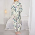 thumbnail image 3 of Pajama Sets for Women 2 Pcs, Howdy sea horse cowboy western Button Down Long Sleeve Sleepwear Lounge PJ Sets, 3 of 6
