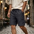 thumbnail image 2 of HappyYEE Men’s Elastic Waist Cargo Shorts, Loose Bermuda Shorts with Multi Pockets, Casual Outdoor Sports Bottoms XXL, 2 of 9