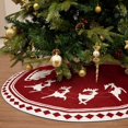 thumbnail image 1 of Christmas Tree Skirt, 48 inch Double-Layer Cable Knit Knitted Thick Rustic Holiday Decoration, Christmas Sledge Pattern, 1 of 8