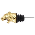thumbnail image 2 of Tapón vertedor de vino de aleación con forma de cabeza de leopardo, para botellas de vino, bebidas, fiestas en casa (dorado), 2 of 5