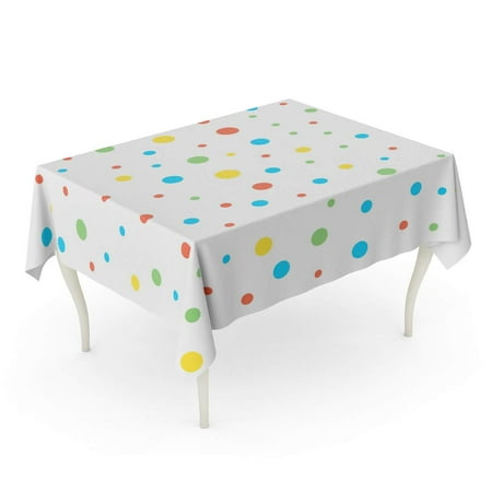 SIDONKU Blue Rainbow Colorfull Polkadot Colorful Vintage Abstract Baby Circle Tablecloth Table Desk Cover Home Party Decor 60x120 inch