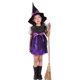 thumbnail image 1 of Disfraz de Bruja de Manga Corta con Cinturón de Lunares para Niños, Vestido de Halloween con Sombrero Puntiagudo para Fiesta de Disfraces, 1 of 4