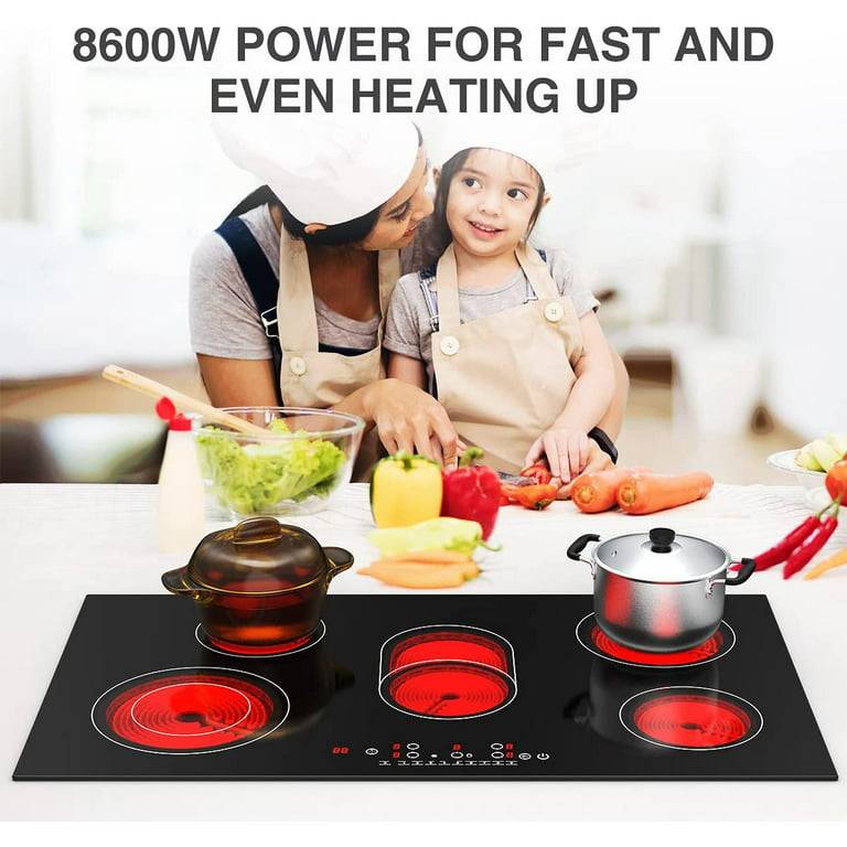 Vbgk Induction Cooktop 30 inch 5 Burner Electric Hot Plate for Cooking Electric Induction Cooktop 240V, 99 Minutes Timer and Auto Shutdown Induction