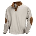 thumbnail image 3 of Sweatshirts for Men 2026 Fall Winter Long Sleeve Casual Stand Collar Patchwork Sweatshirt Mens Pullover Top, 3 of 5