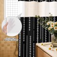 thumbnail image 4 of No Hook Shower Curtain, Contemporary Geometric Shower Curtains for Bathroom with See Through Top Window, Modern Abstract Simpel Lines Black Waterproof & Washable Bath Curtain Long 72"x78", 4 of 9