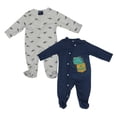 thumbnail image 1 of Mamelucos 725 Baby Niño Talla 6 Meses Dinosaurios Azul 2 Piezas, 1 of 3