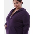 thumbnail image 2 of Terra & Sky Women’s Plus Size Zip Front Fleece Hoodie Jacket, 2 of 5