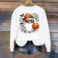 thumbnail image 4 of HomeDM Women's Halloween Sweatshirt Pumpkin Graphic Pullover Crew Neck Cute Fall Long Sleeve Tops Holiday Outfit, 4 of 5