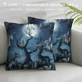 thumbnail image 3 of Orinice Wolf Howling at Full Moon Graphic Decorative Cushion Throw Pillow Cover for Home Couch Living Room Bed Sofa - Printed on Both Sides - Year-Round Pillow Case 1PC 18x18in, 3 of 5