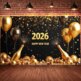 thumbnail image 3 of Night Cityscape Happy New Year Banner Glittering Fireworks Celebration Banner Festive Design for Party Decoration Holiday Event Celebration, 3 of 9