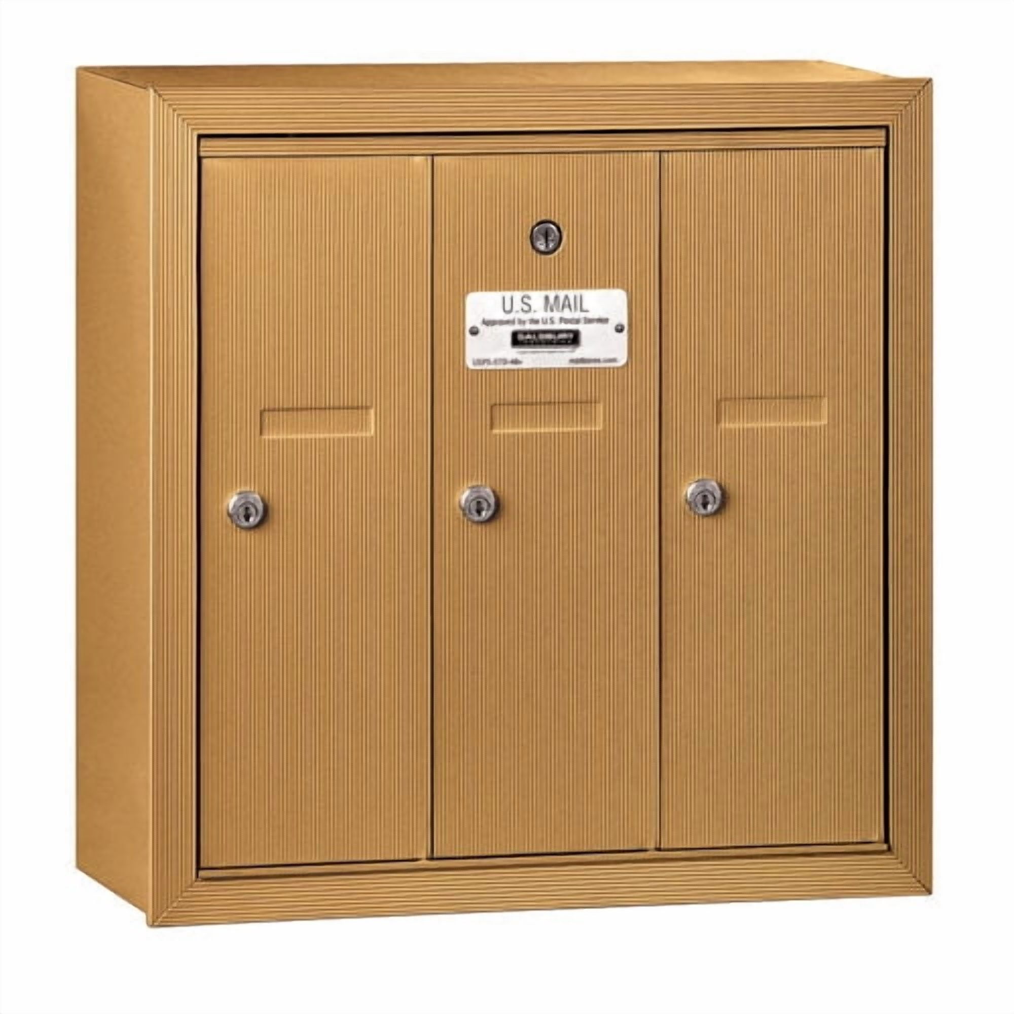 Salsbury Industries 3503ZSU Vertical Mailbox - 3 Doors - Bronze - Surface Mounted - USPS Access