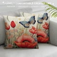 thumbnail image 3 of JRXY  Throw Pillow Covers Decorative Spring Pillow Covers Flower Butterfly Farmhouse Pillowcases for Sofa Couch Living Room Outdoor  White, 3 of 5