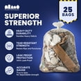 thumbnail image 5 of Plasticplace 55-60 Gallon Contractor Trash Bags, 3.0 Mil Clear Heavy Duty Garbage Bags, Tear & Leak Resistant, 38” x 58” (25 Count) – Ideal for Construction, Renovations Yard Waste Cleanup Industrial, 5 of 8