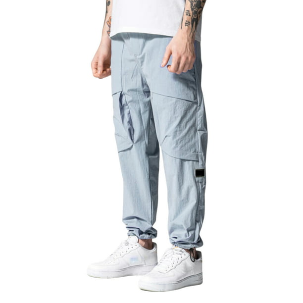 hjælp hylde indeks Lamuusaa Men Loose Cargo Pants, Adults Casual Style Trousers with Pockets  (Khaki, Pink, Light Blue, Grey, Black) - Walmart.com