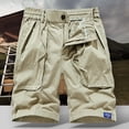 thumbnail image 2 of JIUKE Mens Cargo Shorts Summer Straight Leg Work Shorts High Waist Lightweight Drawstring Hiking Shorts, 2 of 7