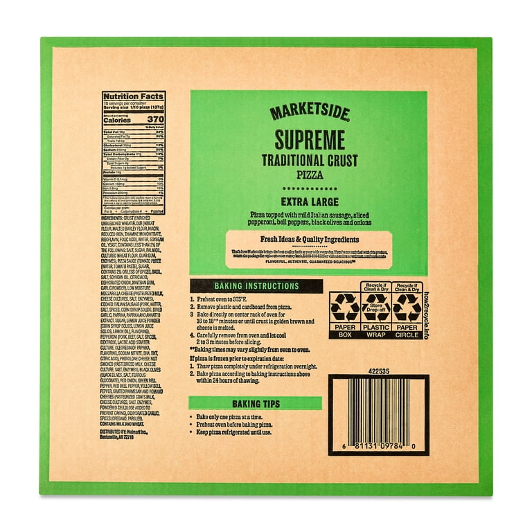 Marketside Traditional Crust Supreme Pizza with Italian Sausage