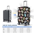 thumbnail image 6 of Xecao Colorful Retro Tape print Elastic Luggage Cover, with double-sided print , is perfect for travel, business, and daily use, 6 of 9
