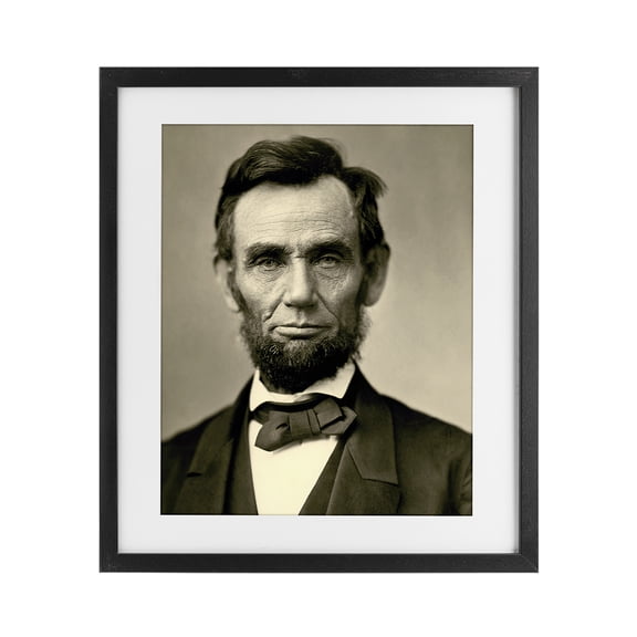 Stupell Industries Traditional Iconic Lincoln Portrait Black Framed Print Under Glass, 13 x 16, by Alexander Gardner