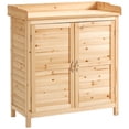 thumbnail image 1 of Outsunny Garden Storage Cabinet, Outdoor Storage Potting Shed, Natural, 1 of 10