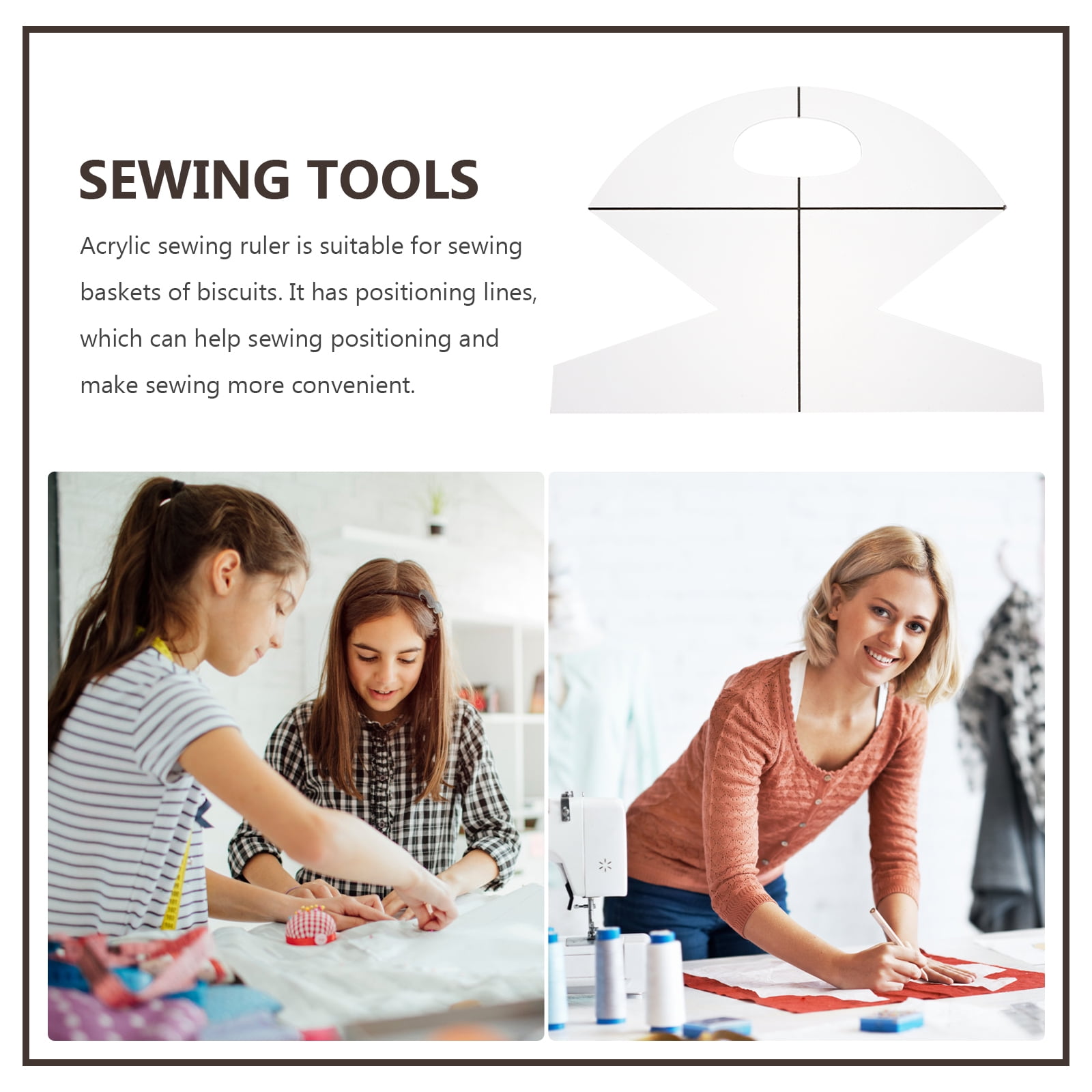 RENACLIPY Transparent Acrylic Sewing Ruler Patchwork Quilting Tool for Precise Fabric Cutting and Sewing Projects