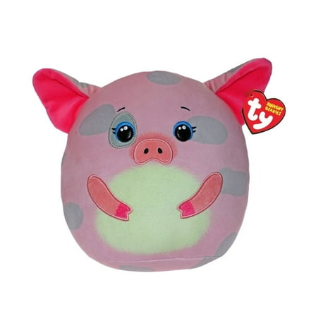 TY Squish-A-Boos Plush - HAMBONE the Pink Pig (Small Size - 8 inch)