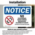thumbnail image 3 of (2 Pack) No Cell Phones Bags Purses In Court OSHA Notice Sign, 3 of 7