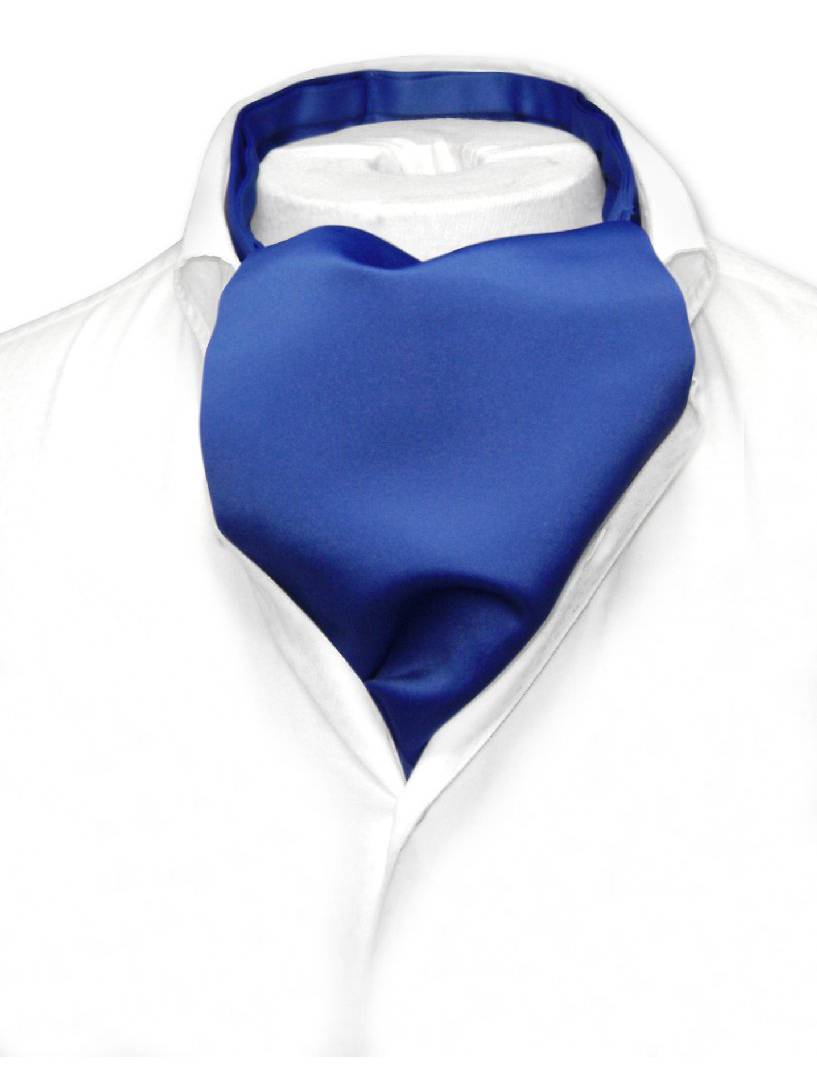 New Vesuvio Napoli Men/'s Polyester Ascot Cravat Necktie Wedding Solid LIght Blue